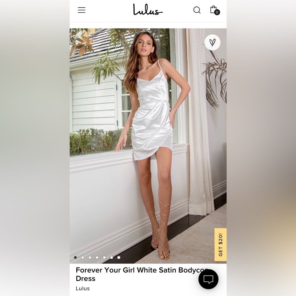 Lulu’s Forever Your Girl White Satin Bodycon Dress